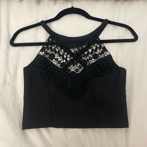 LF Embroidered Going Out Crop Top